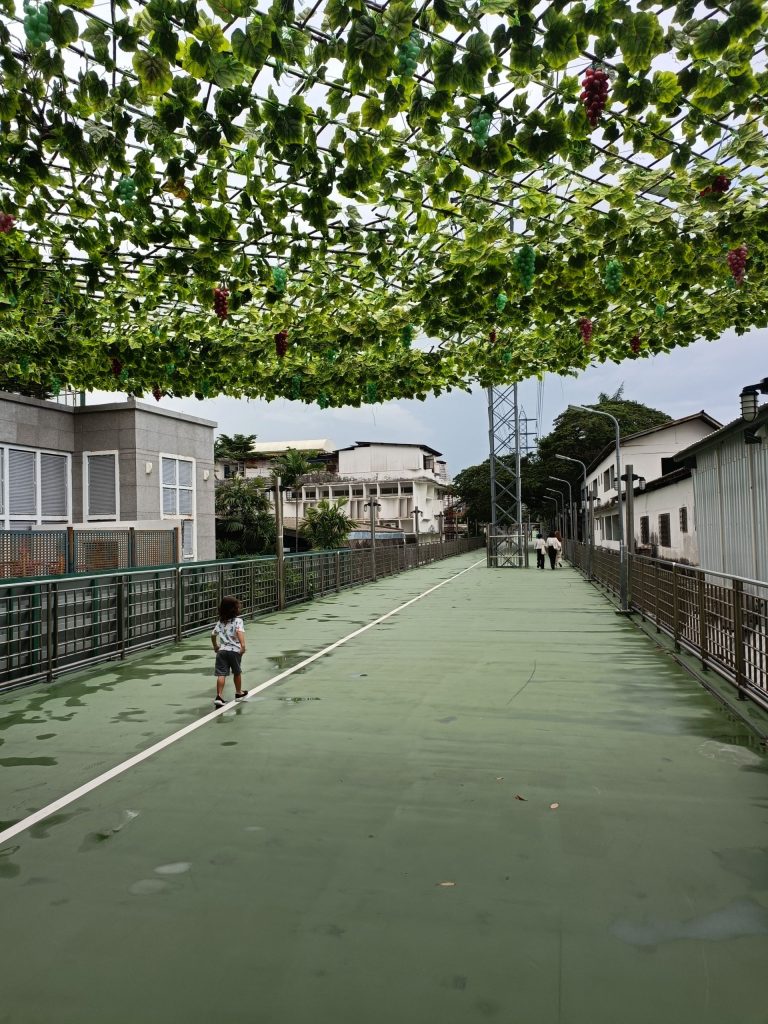 Artificial Vines have been placed near the Lumpini Park Entrance, complete with hanging grapes